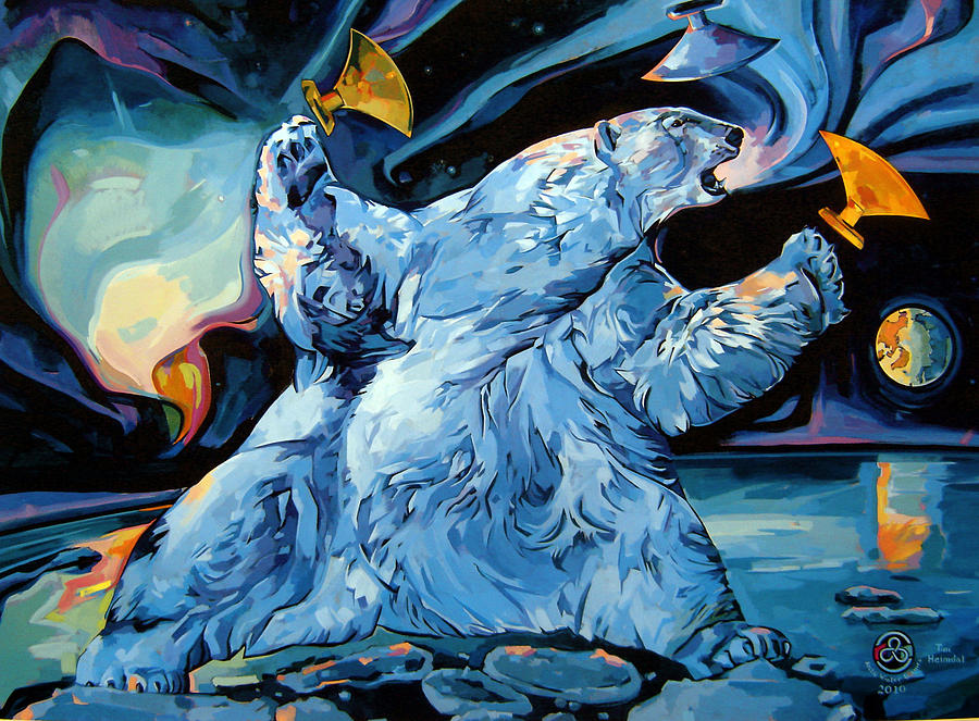 Polar Bear Painting - Spirit of the Arctic Winter Games by Tim Heimdal