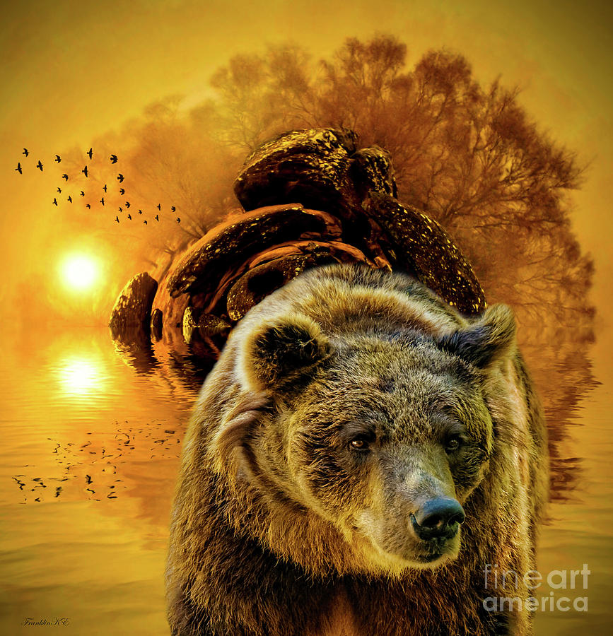Nature Mixed Media - Spirit Of The Bear by KaFra Art