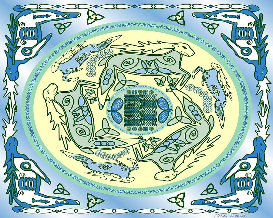 Celtic Knot Painting - Spirit of the Deer by Mike Sexton Celtic Knot Painting - Spirit of the Deer by Mike Sexton