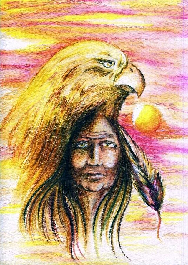 Spirit of the Golden Eagle Painting by Karen Ferrand Carroll