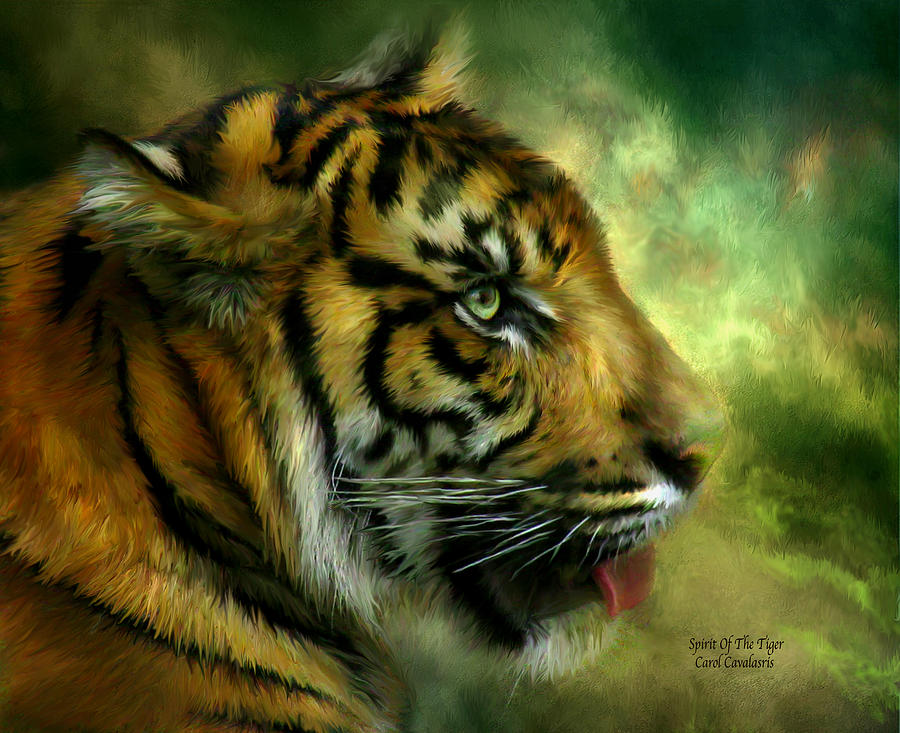 Spirit Of the Tiger Mixed Media by Carol Cavalaris