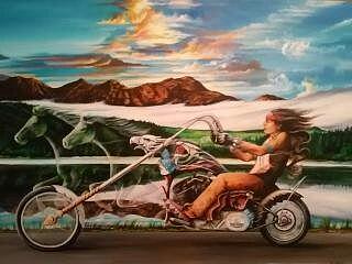 Sunrise Painting - Spirit Rider by DC Houle Sunrise Painting - Spirit Rider by DC Houle