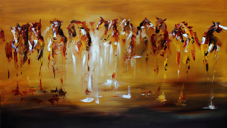 Horse Painting - Spirit Troop by Terry Meyer