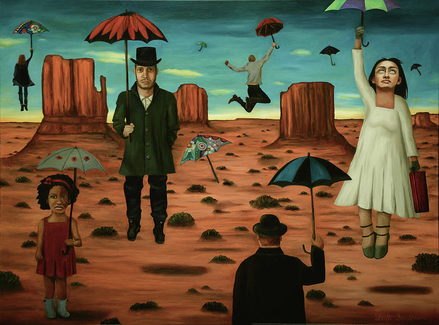 Spirits Of The Flying Umbrellas 3  Painting by Leah Saulnier The Painting Maniac