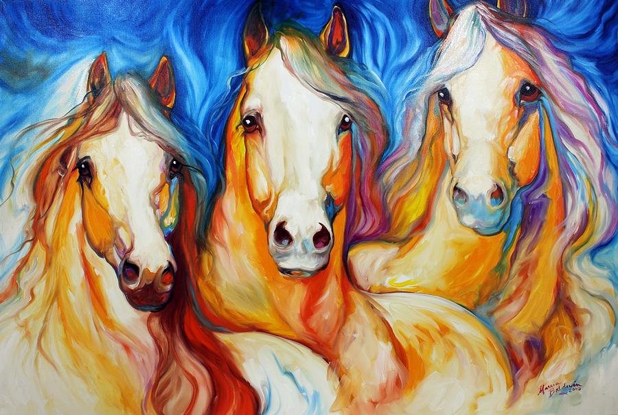 Horse Painting - Spirits Three by Marcia Baldwin
