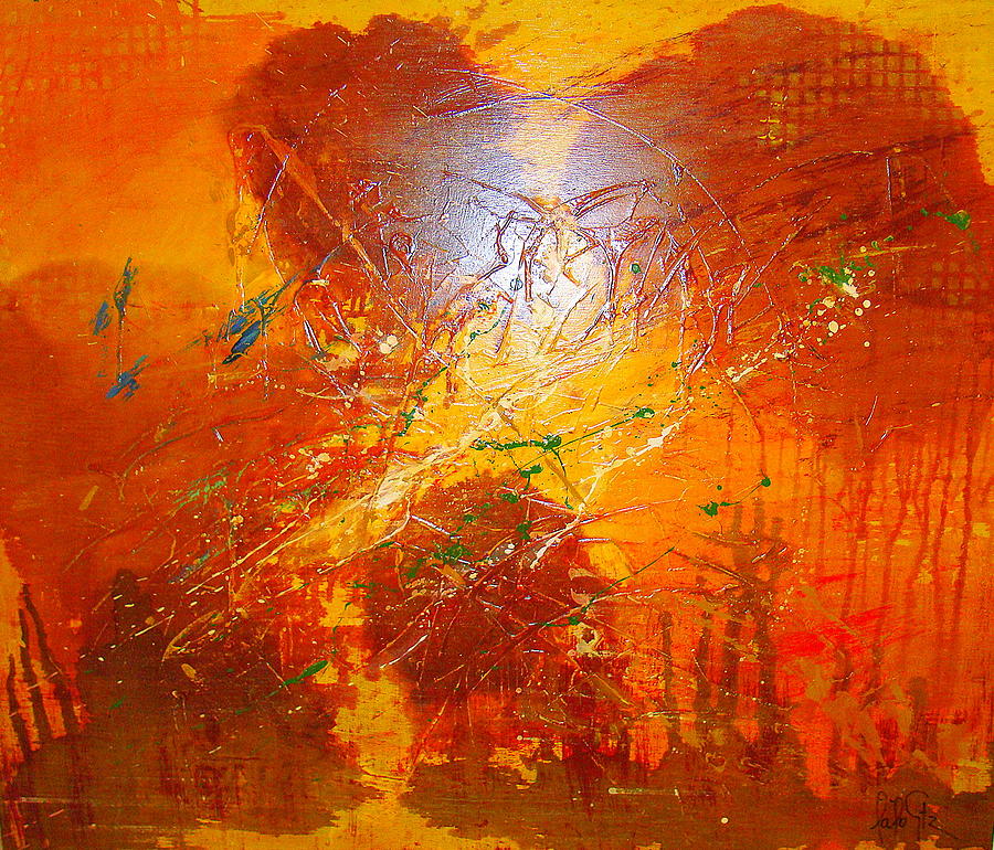 Spiritual abstrac 25 Painting by Lalo Gutierrez