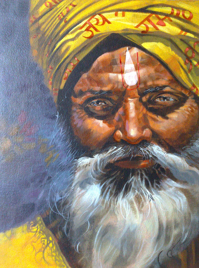 Spiritual Man Painting by Sachin Parelkar - Fine Art America