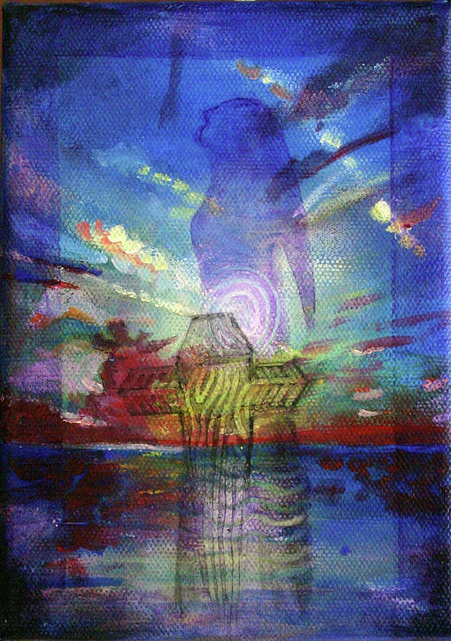 Abstract Painting - Spiritual Rising at Sunset by Gideon Cohn