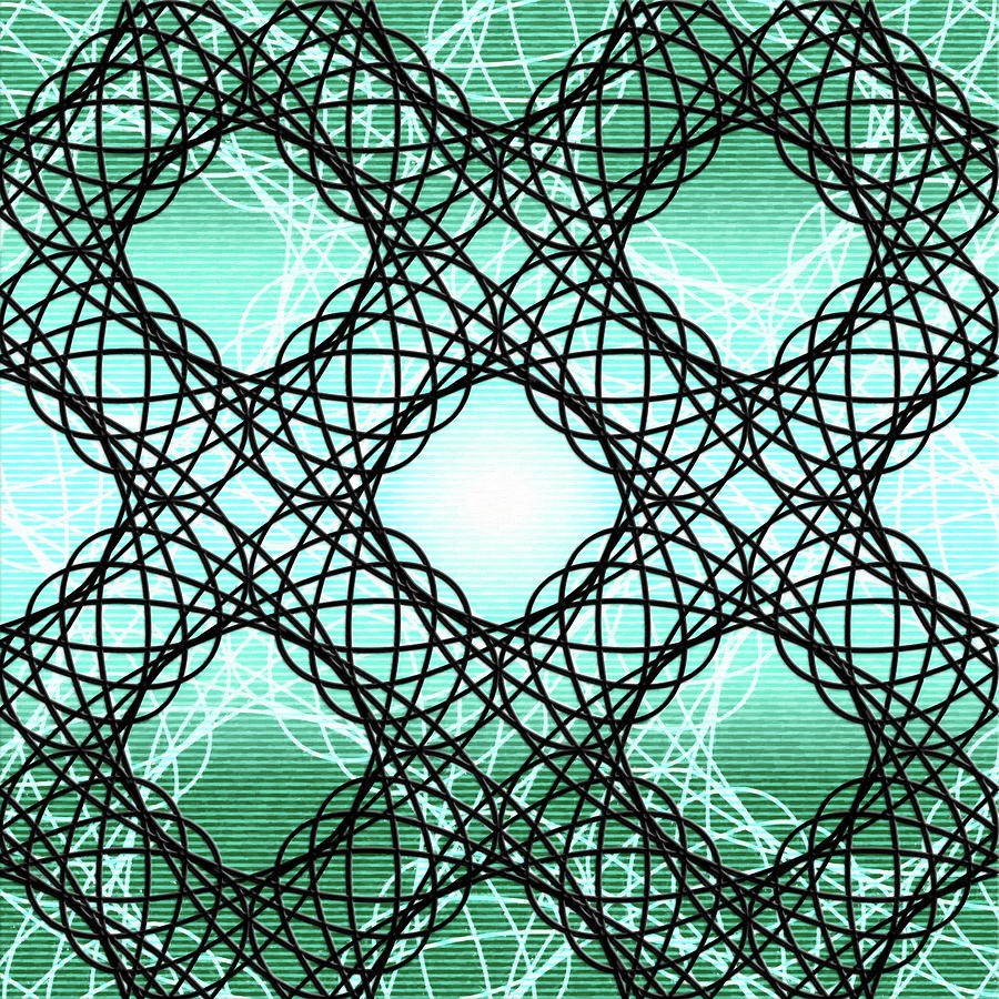 Spiro Gyra 001 Green Lined Digital Art by DiDesigns Graphics