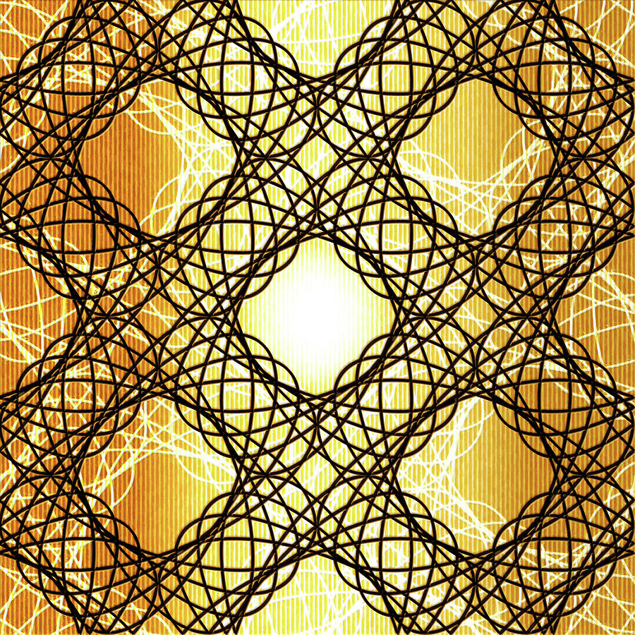 Spiro Gyra 001 Sepia Lined Digital Art by DiDesigns Graphics
