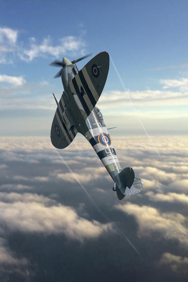 Spitfire AB910 Climb Digital Art by Airpower Art