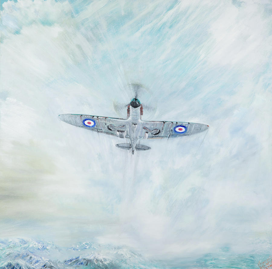 Spitfire   Ace of Spades Painting by Vincent Alexander Booth