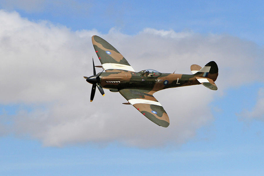 Spitfire Against the Clouds Photograph by Shoal Hollingsworth