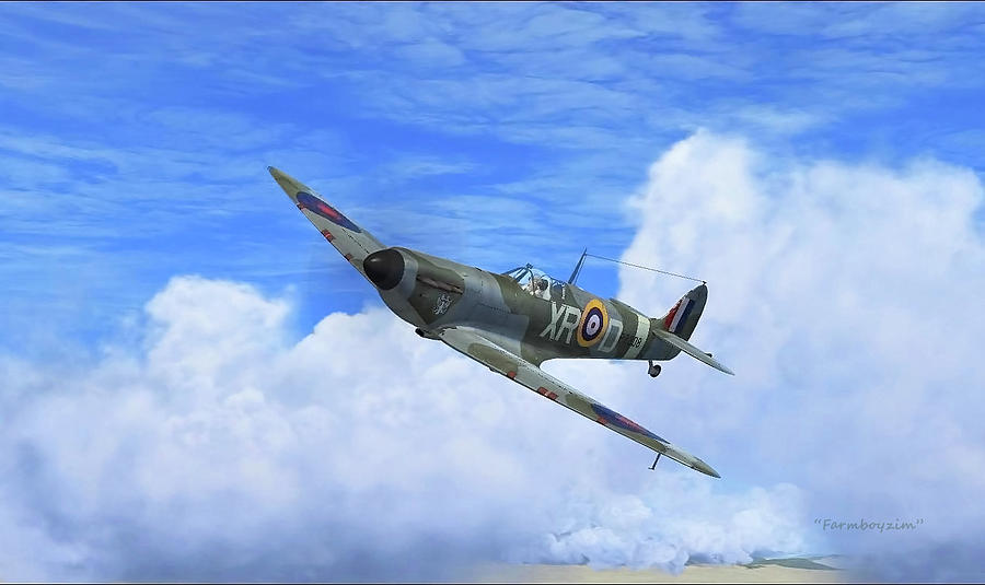 Spitfire Airborne Digital Art by Harold Zimmer