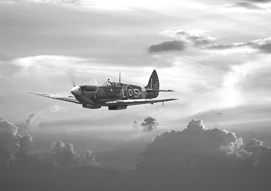 Spitfire - and shadows fall Digital Art by Pat Speirs