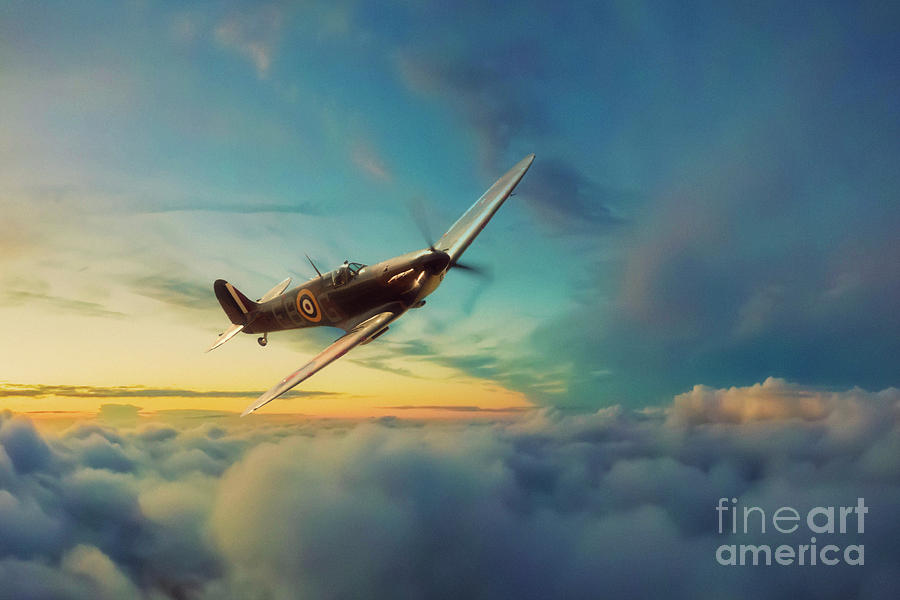 Spitfire Flying Machine Digital Art by Airpower Art