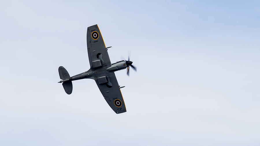 Spitfire From Below Sunderland Air Show 2014 Photograph by Scott Lyons