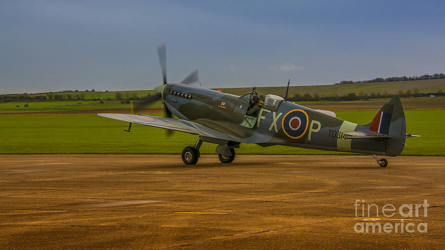 Vintage Photograph - Spitfire HF Mk.IXe TD314 by Chris Thaxter