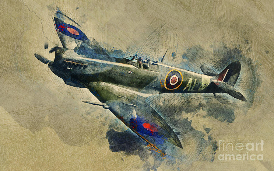 Vintage Mixed Media - Spitfire  by Ian Mitchell