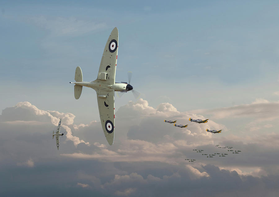 Airplane Digital Art - Spitfire - Long Odds by Pat Speirs