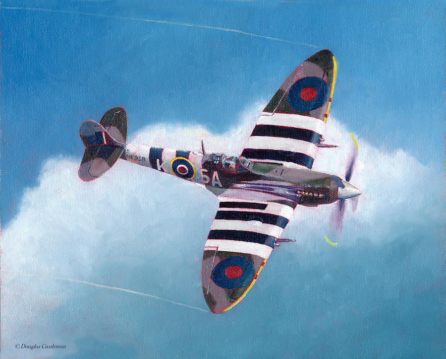 Spitfire Mark IX Wingover Painting by Douglas Castleman
