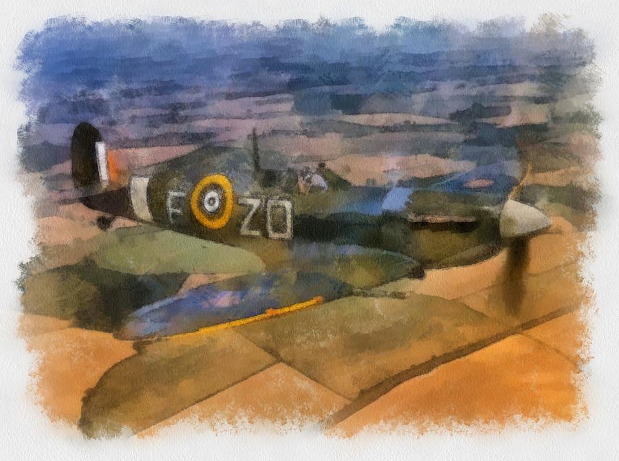 Spitfire Over England Painting by Esoterica Art Agency