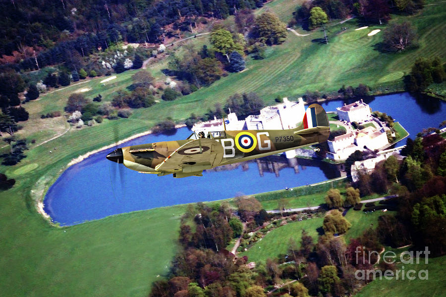 Spitfire Over Leeds Castle Digital Art by Airpower Art