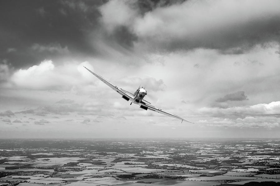 Spitfire poster wide BW version Photograph by Gary Eason