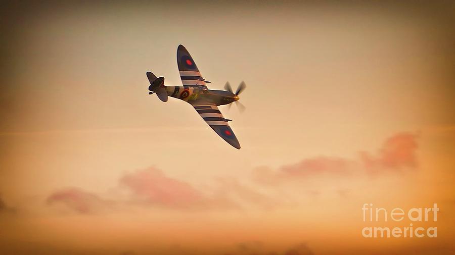 Airplane Photograph - Spitfire Sunset by Gus McCrea
