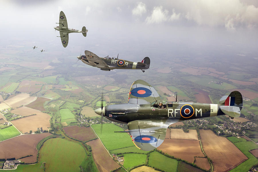 Airplane Photograph - Spitfire sweep cropped by Gary Eason