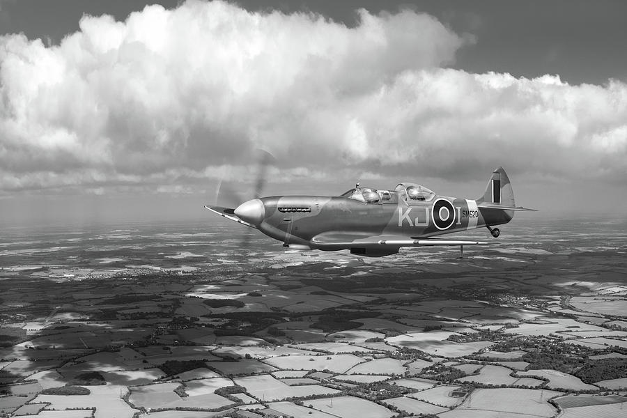 Spitfire TR 9 SM520 BW version Photograph by Gary Eason