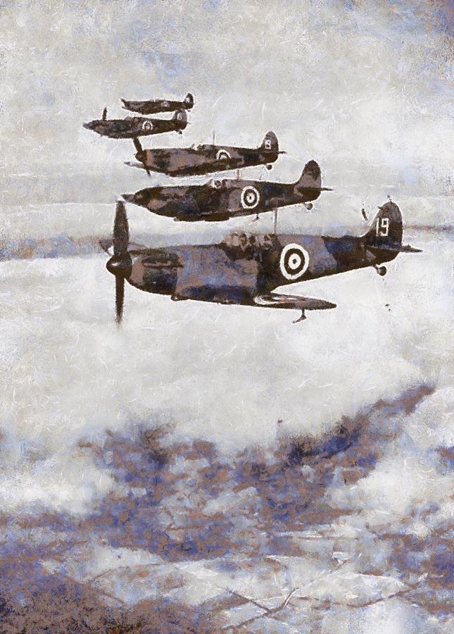 Spitfires Painting by Esoterica Art Agency