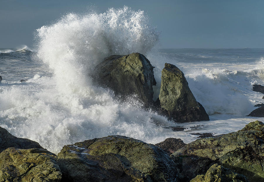 Splash Against Sea Stack Photograph by Greg Nyquist
