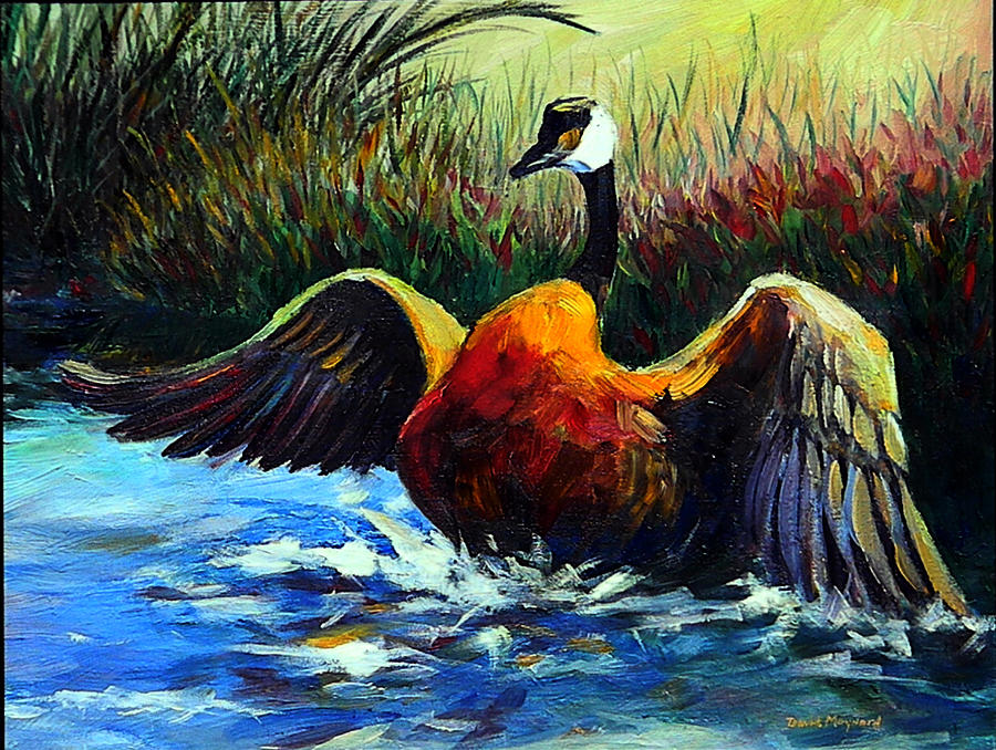 Wildlife Painting - Splash Dance by David  Maynard
