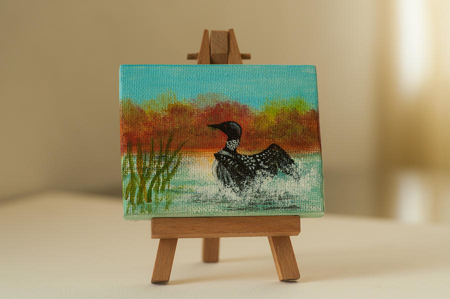 Loon Painting - Splash by Elizabeth Mundaden