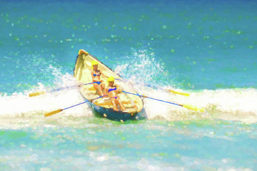 Splash Lifeboat Race Watercolor Digital Art by Scott Campbell