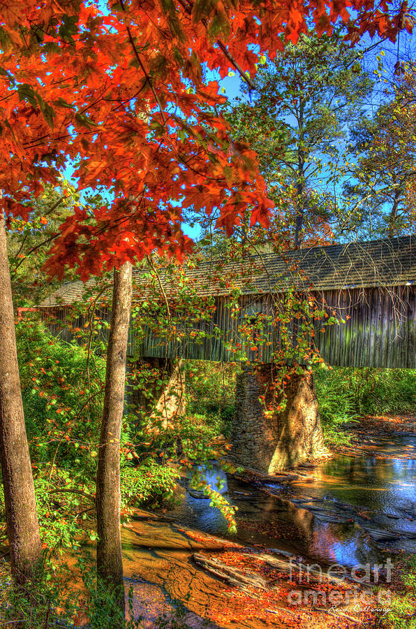 Splash Of Color Concord Covered Bridge Art Photograph by Reid Callaway