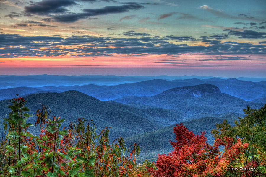 Looking Glass Rock 7 Splash Of Color Sunrise Blue Ridge Mountain Parkway Great Smoky Mountain Art Photograph by Reid Callaway