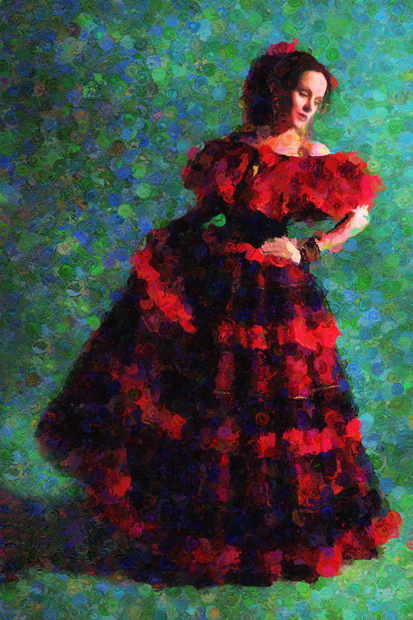 Spanish Dancer Painting - Splash Of Spain In Red by Georgiana Romanovna
