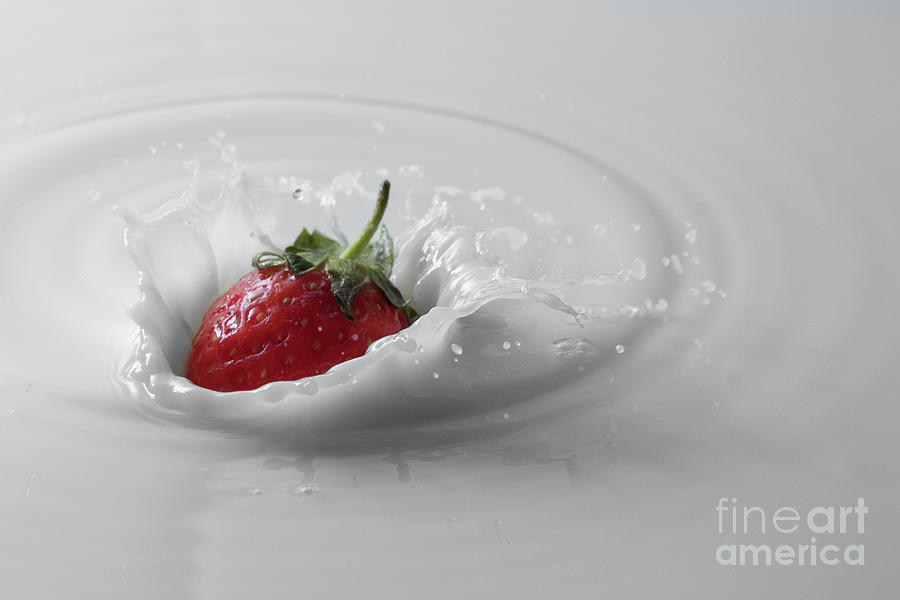 Splash Of Strawberry Photograph