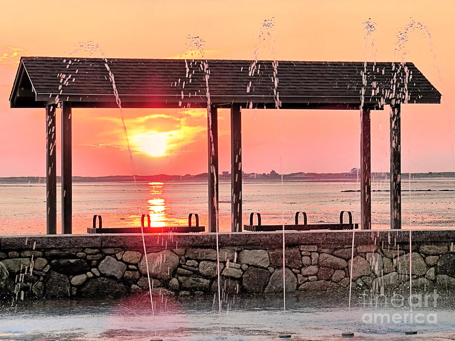 Summer Photograph - Splash Pad Sunrise by Janice Drew