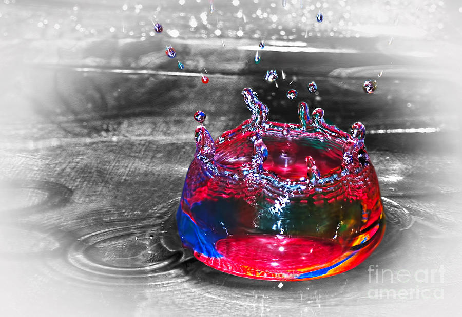 Splash - Selective Color By Kaye Menner Photograph