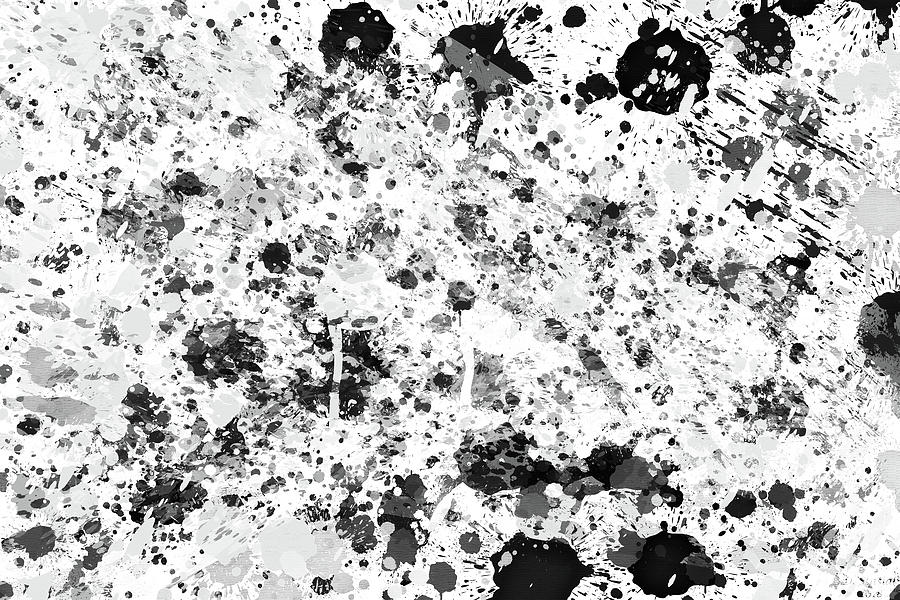 Splatter Black and White Digital Art by David Stasiak