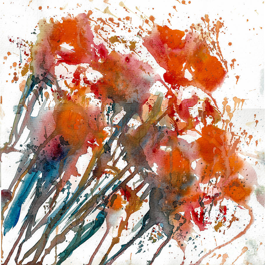 Splatter Blooms Painting by Francelle Theriot