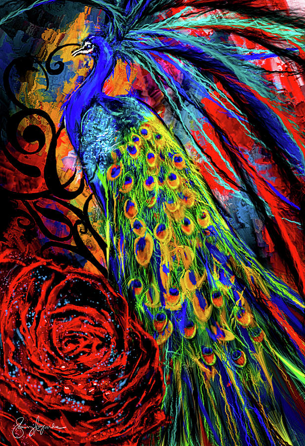 Splendor Of Love And Glory - Peacock Colorful Artwork Painting by ...