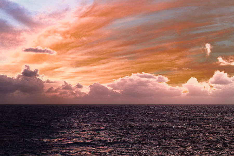 Splendorous Skies At Sea Photograph by Bill and Linda Tiepelman