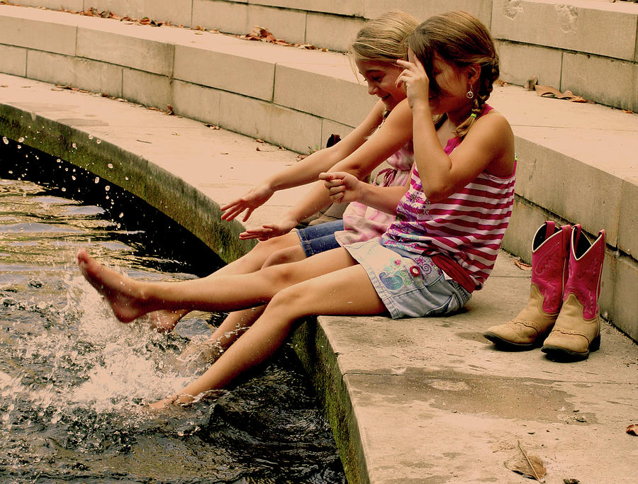 Splish Splash Sisters Photograph by Lesa Fine