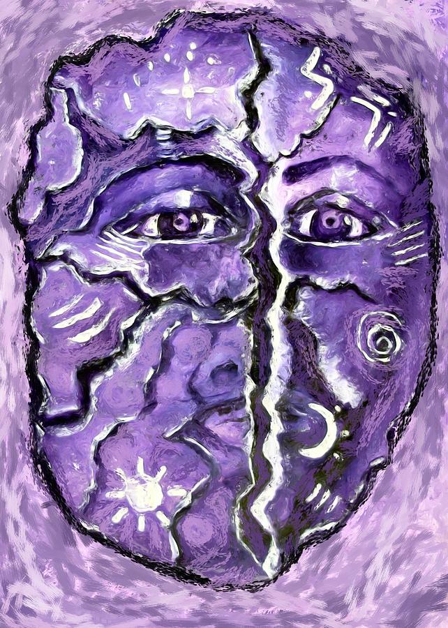 Split Personality Painting - Split A Mask by Shelley Bain