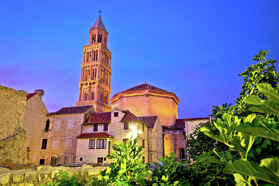 Split cathedral and Diocletian palace evening view Photograph by Brch Photography