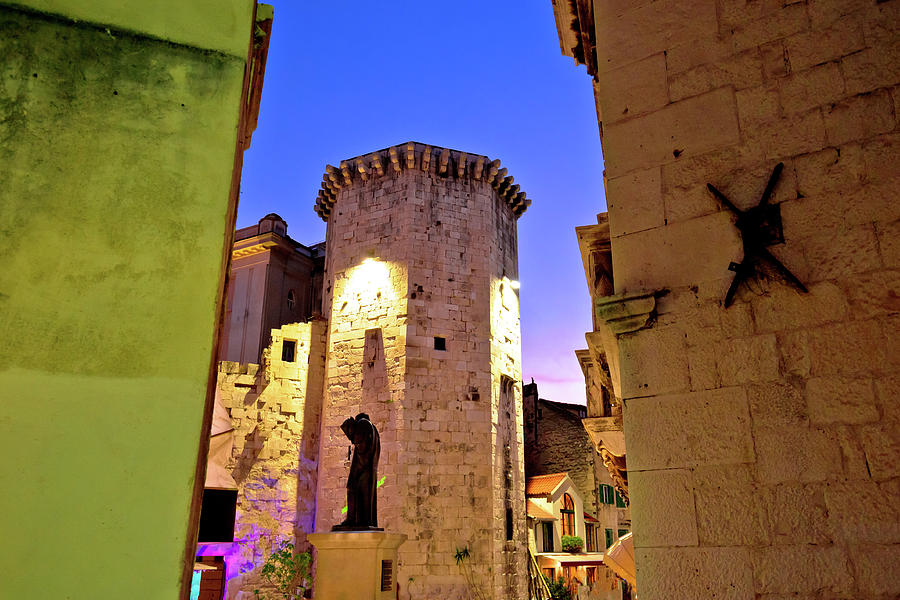 Split Diocletians palace street evening view Photograph by Brch Photography
